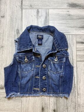 Asphalt Kids Dark Blue Denim Sleeveless Jacket
